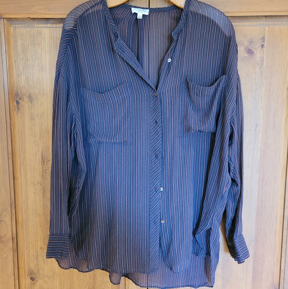Sheer Brown Striped Wilfred Button Down